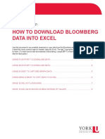How To Download Bloomberg Data Into Excel