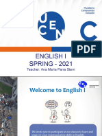 Bienvenida y Presentacion Del Curso Ingles I - Semestre Ii 2021