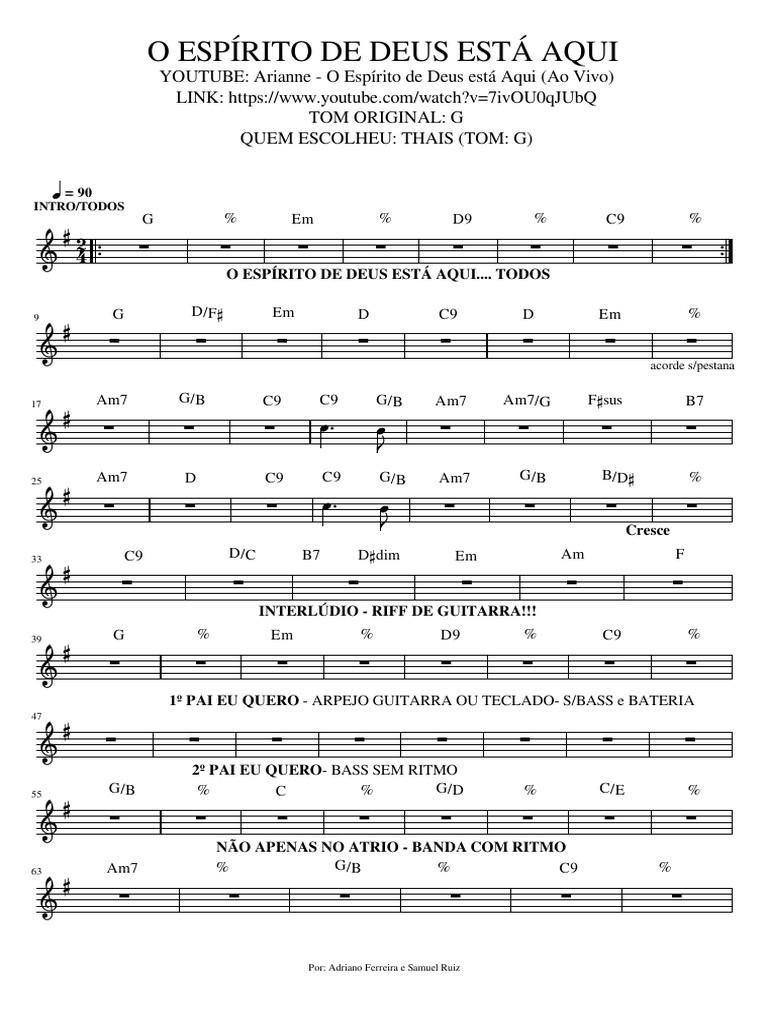G - Thais - o Espirito de Deus Está Aqui - Arianne | PDF