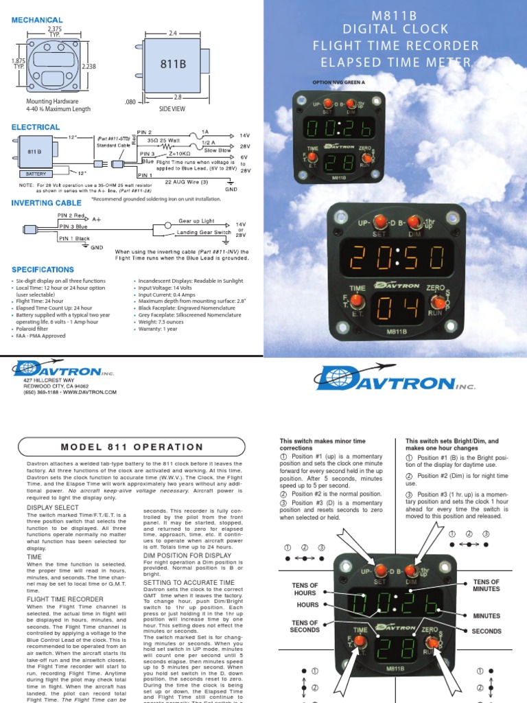 Davtron M811B Clock Operation Manual | PDF | Switch | Clock
