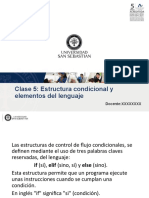 Clase 5 - Estructura Condicional y Elementos Del Lenguaje
