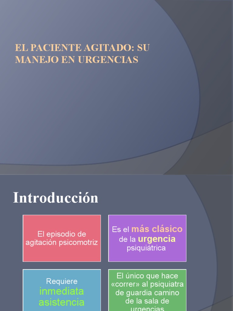 Manejo del Paciente Agitado en Urgencias | PDF | Despachador de drogas ...