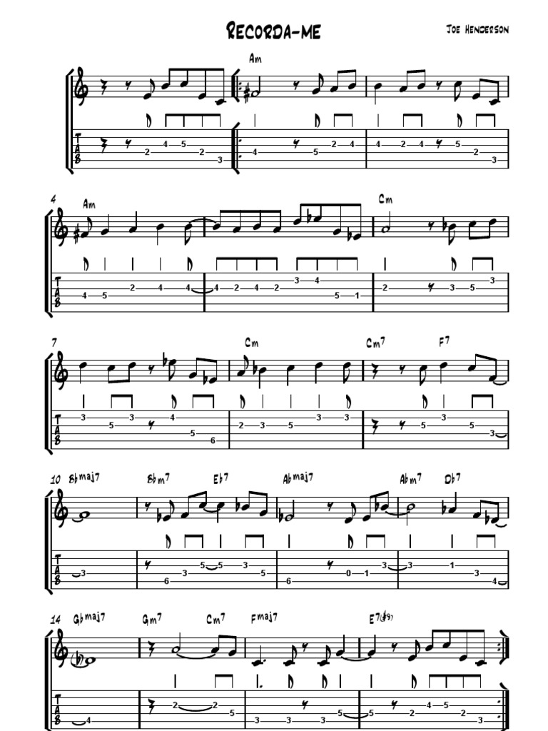 Recorda-Me Guitar Tab | PDF