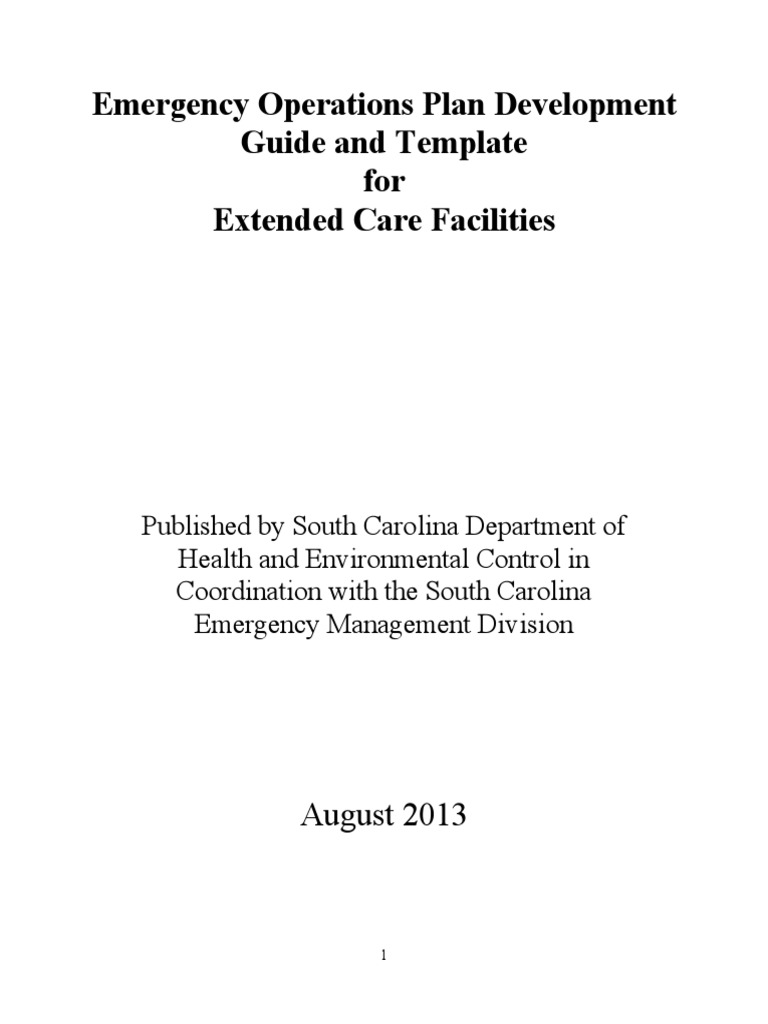 Emergency Operations Plan Development Guide and Template For Extended ...