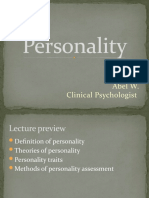 Personality: Abel W. Clinical Psychologist