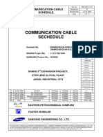 Communication Cable Sechedule