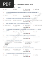 Unit - II: Simultaneous Equations (MCQ) : 1 A B C D C 2