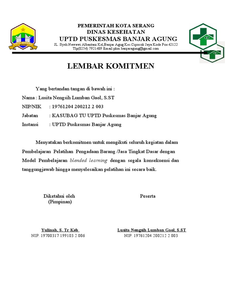 Lembar Komitmen-1 | PDF