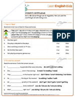 Grammar Practice Present Simple and Present Continuous Worksheet