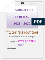 Reading List FOR B2.2 2021 - 2022: "You Don't Have To Burn Books