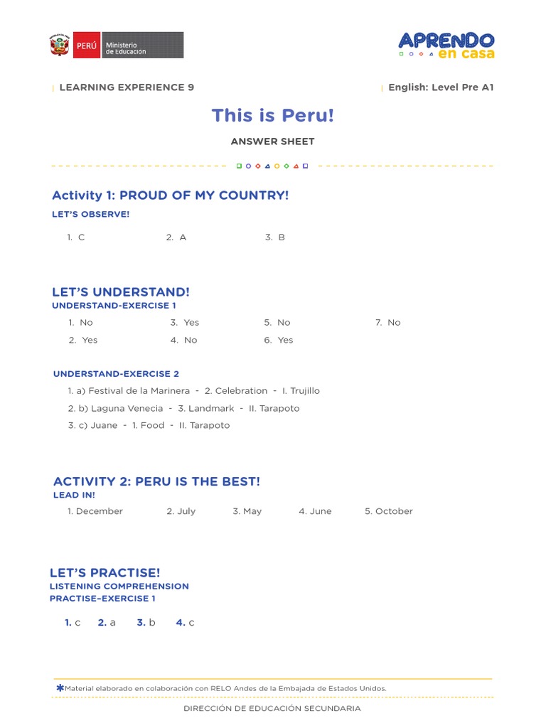 This Is Peru!: Activity 1: Proud of My Country! | Download Free PDF ...