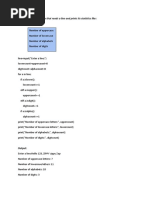 Write A Program That Reads A Line and Prints Its Statistics Like