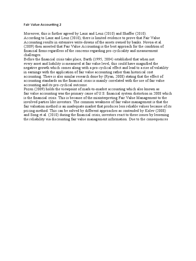 Fair Value Accounting 2 | PDF | Finance & Money Management | Social Science