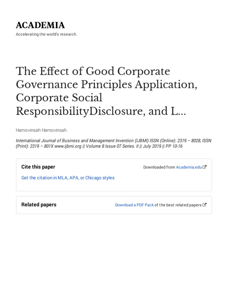 Corporate Governance and Tax Aggressiveness | PDF | Taxes | Corporate ...