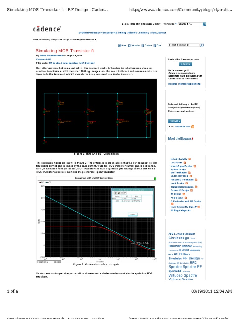 FT Simulation in Spectre | PDF | Mosfet | Bipolar Junction Transistor