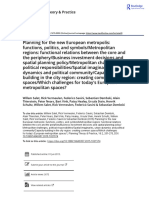 Planning For The New European Metropolis Functions Politics and Symbols Metropolitan Regions Functional Relations Between The Core and The Periphery