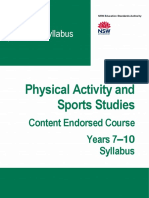 Physical Activity and Sports Studies Content Endorsed Course 7 10 2019 Syllabus PDF