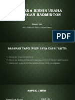 Rencana Bisnis Usaha Lapangan Badminton - Fuad Hilmy Firdaus - 19520092