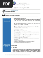 Earning Outcomes: LSPU Self-Paced Learning Module (SLM)