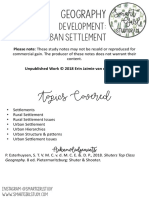 Geography - Development (Rural - Urban Settlement)