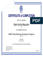 SMART Android Mobile Apps Development For Beginners - Certificate of Completion