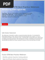 Fusion HCM OTBI Best Practice Webinars: Introducing OTBI Logical SQL