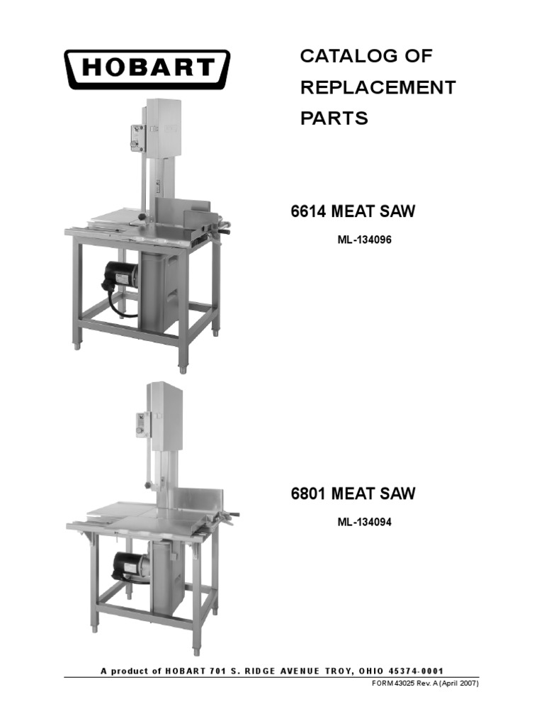 Meat Saw Hobart6614 Spare Part PDF Screw Washer (Hardware)