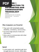 Introduction To Information and Communication Technology