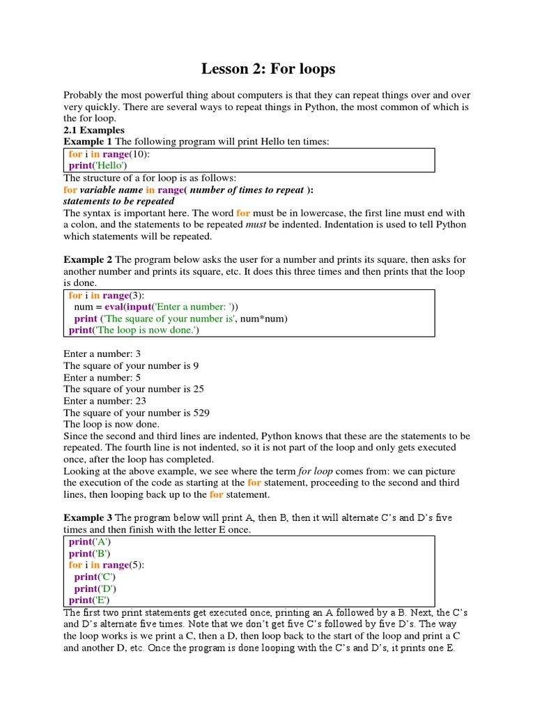 Lesson 2 and 3 | PDF | Control Flow | Decimal