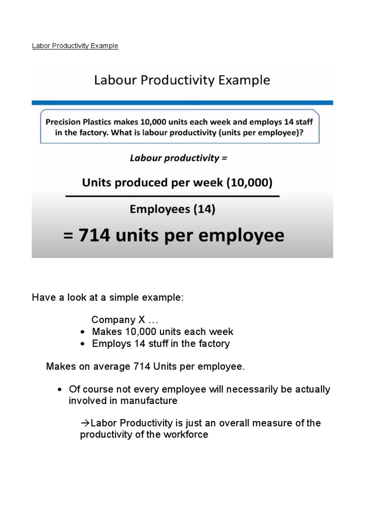 Labor Productivity Calculation Example | PDF | Business