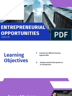 Lesson 3 - Entrepreneurial Opportunities