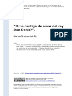 María Gimena Del Rio (2004). “Una Cantiga de Amor Del Rey Don Denis”