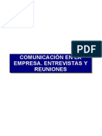 COMUNICACIÓN EN LA EMPRESA. ENTREVISTAS Y REUNIONES