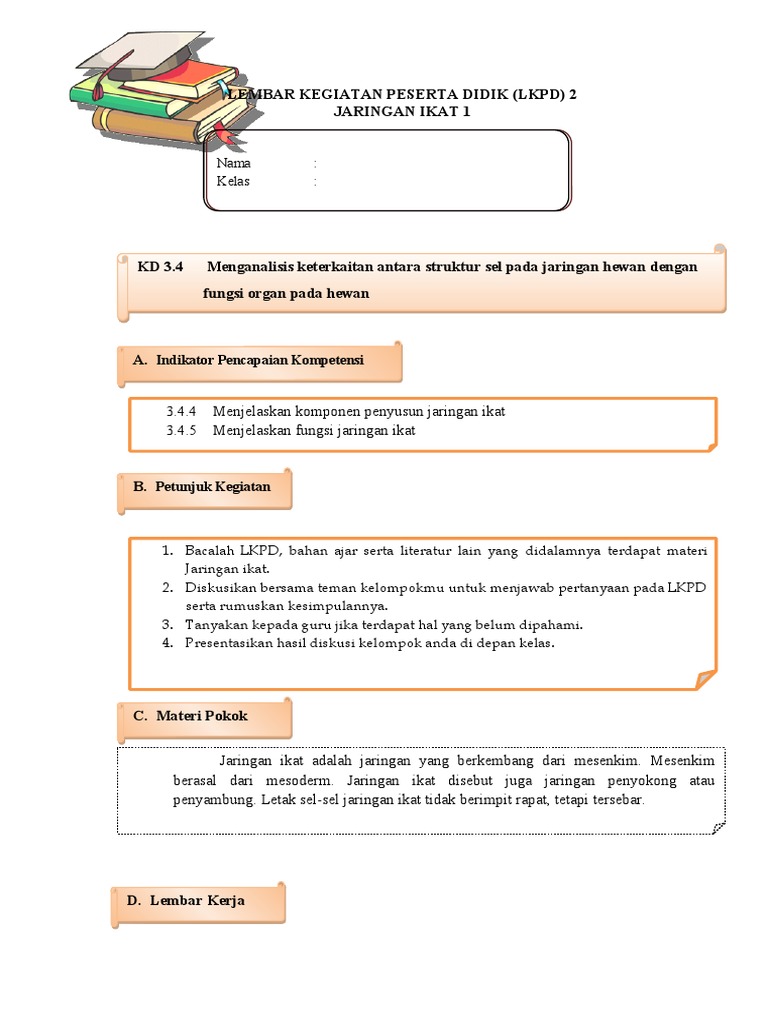 LKPD PERT. 2 Jaringan Ikat | PDF | Kesehatan Holistik | Sains & Matematika