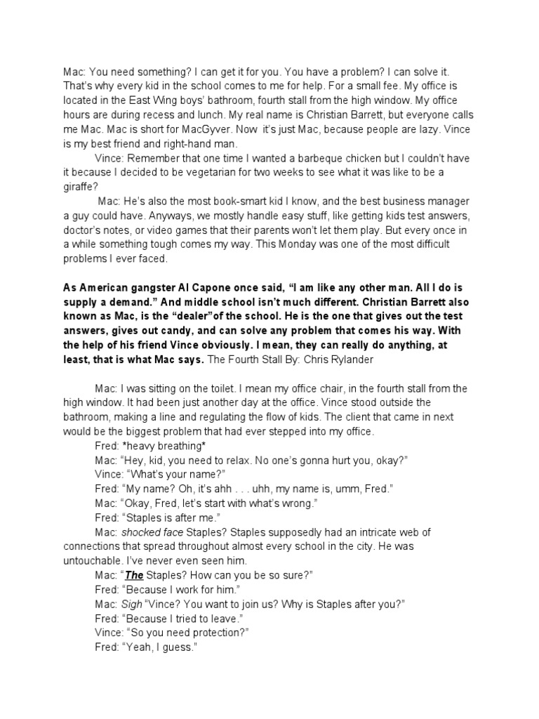 The Fourth Stall by Chris Rylander PDF