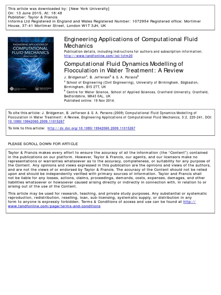Engineering Applications of Computational Fluid Mechanics | PDF | Water ...