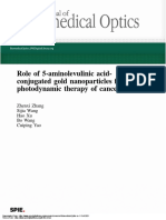 Role of 5-Aminolevulinic Acid-Conjugated Gold Nanoparticles For Photodynamic Therapy of Cancer