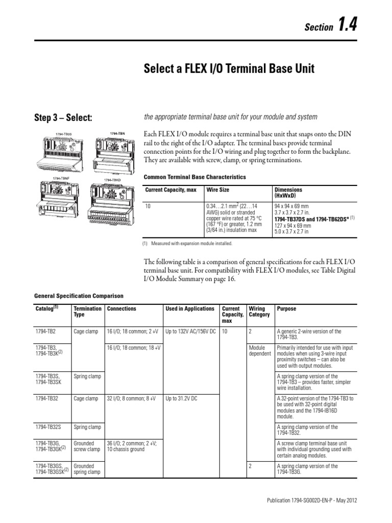 Flex IO Terminal Base Units PDF Alternating Current Fuse