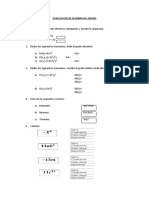 EVALUACION DE ALGEBRA 6to GRADO