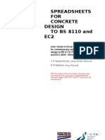 Pdfcoffee.com Spreadsheets for Concrete Design to Bs 8110 and Ec2 PDF Free