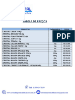 Tabela de Preços A Maio 2021