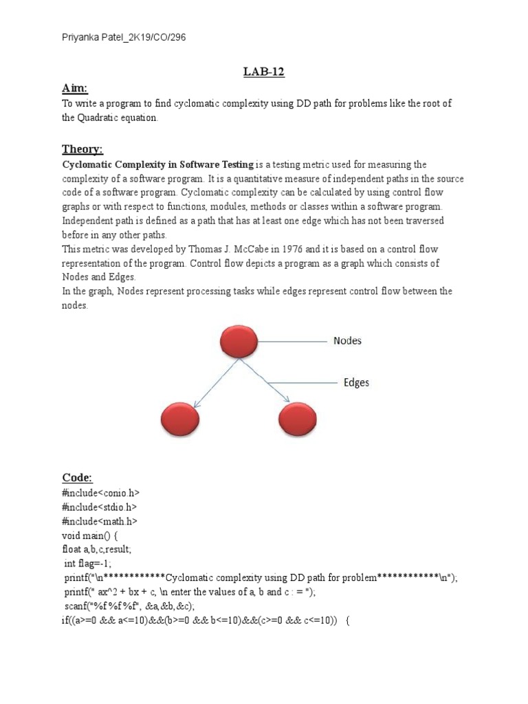 Cyclomatic Complexity Calculation in C | PDF | Teaching Methods ...