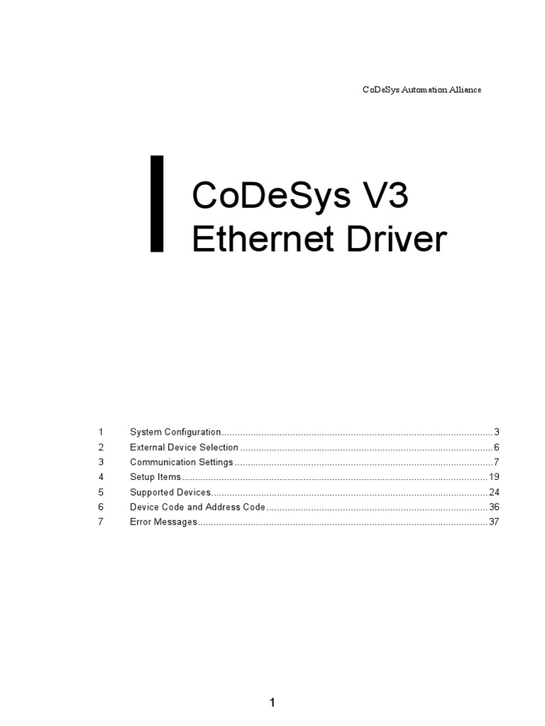 CoDeSys V3 Ethernet Driver Manual | PDF | Computer Network ...