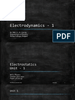Electrodynamics - 1: Dr. (MRS.) J. N. Christy Department of Physics, Hislop College, Nagpur