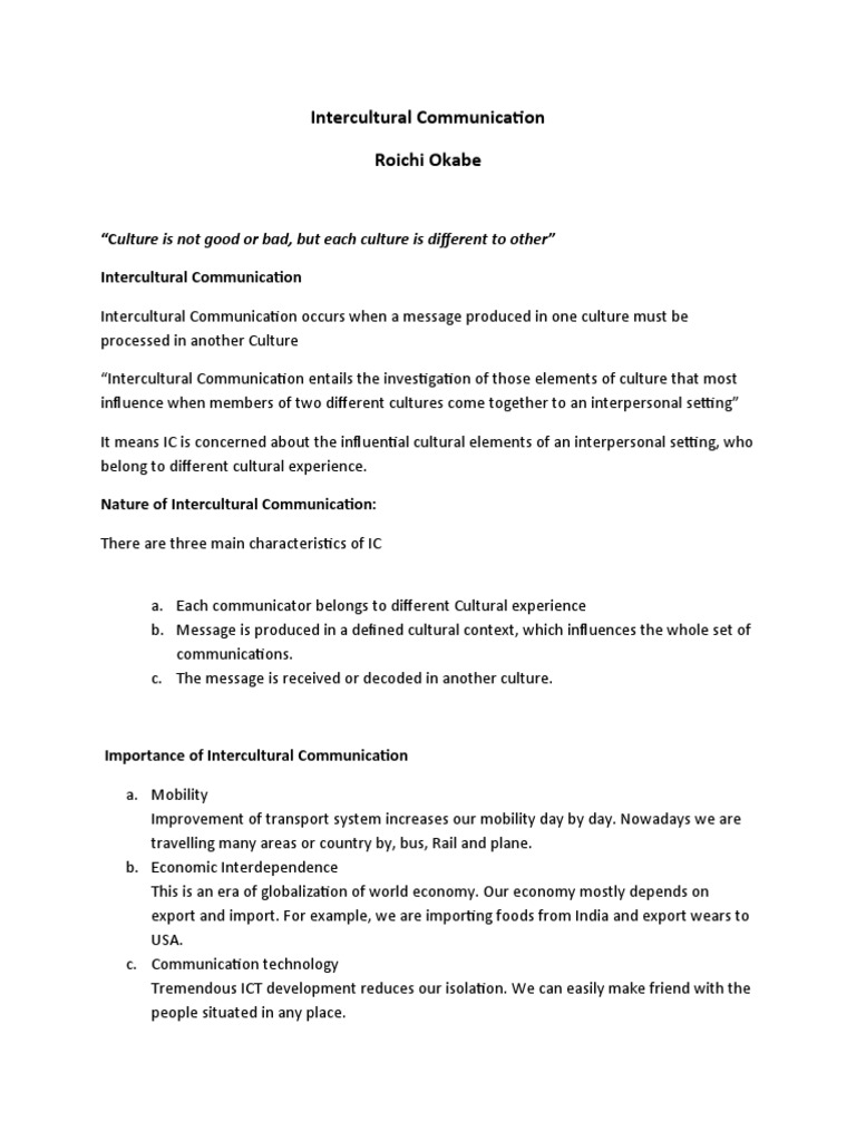 Intercultural Communication Insights | PDF | Cross Cultural ...