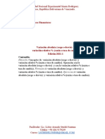 Variación Absoluta (Sesgo o Desvío) y Variación Relativa % (Razón o Tasa de Cambio) 2021-1