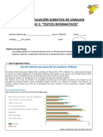 Prueba Unidad 3 Lenguaje Tercero Basico