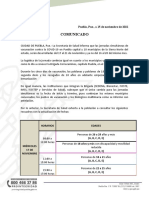 Cambio de Fechas en Logística de Vacunación para Jóvenes de 18 A 29 Años