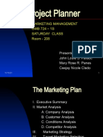 The Project Planner: Marketing Management GMB 724 - 1S Saturday Class Room - 208