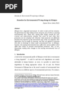 Remedies For Environmental Wrong-Doings in Ethiopia